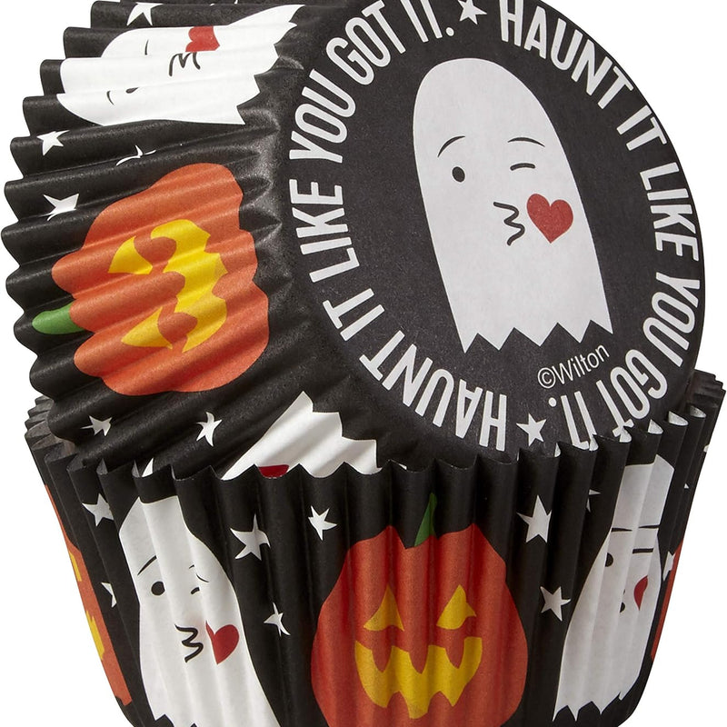 Wilton Standard Baking Cups-Emoji Ghost & Pumpkin 75/Pkg