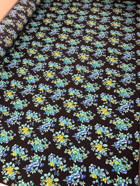 Polyester Elastane Floral Print Green