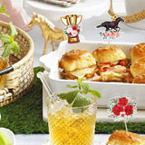 Kentucky Derby horse race-themed food & cupcake 12 piece topper picks set
