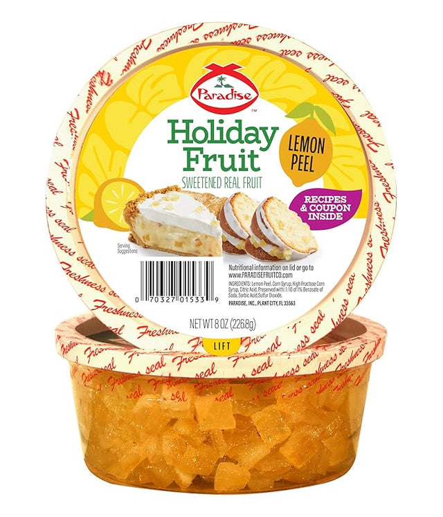 Paradise Diced Lemon Peel candied fruit fruitcakes 8oz