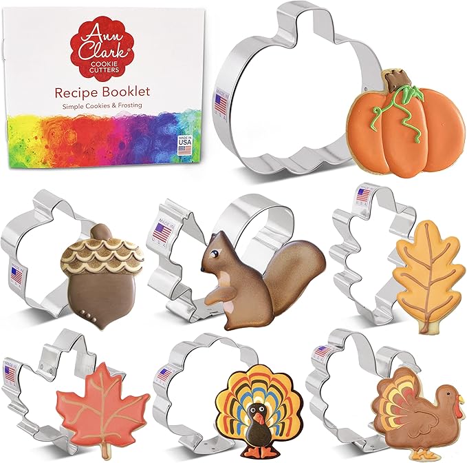 Thanksgiving Cookie Cutter Set (7 PCS) – Fall-Themed Shapes by Ann Clark, USA
