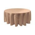 Taupe Bridal Satin Round Tablecloth 132″