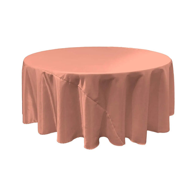 Dusty Rose Bridal Satin Round Tablecloth 120″