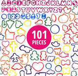 Wilton Cookie Cutters, Alphabet, Numbers, and Holiday 101-Piece Set Dough Cutters, Perfect Size Cookie Cutters for Baking