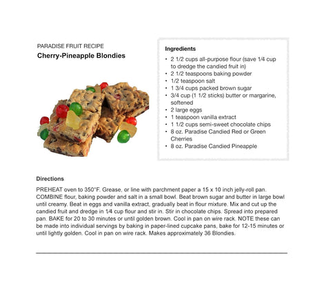 Paradise Green Cherries candied fruit fruitcakes 8oz