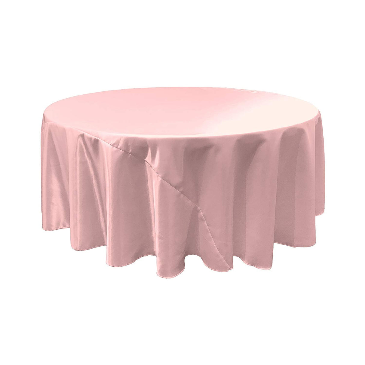 Light Pink Bridal Satin Round Tablecloth 120″