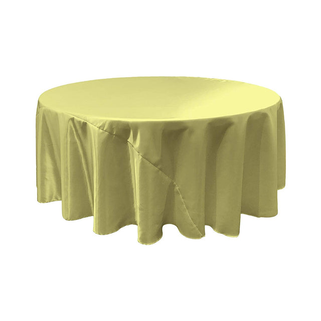Sage Bridal Satin Round Tablecloth 120″