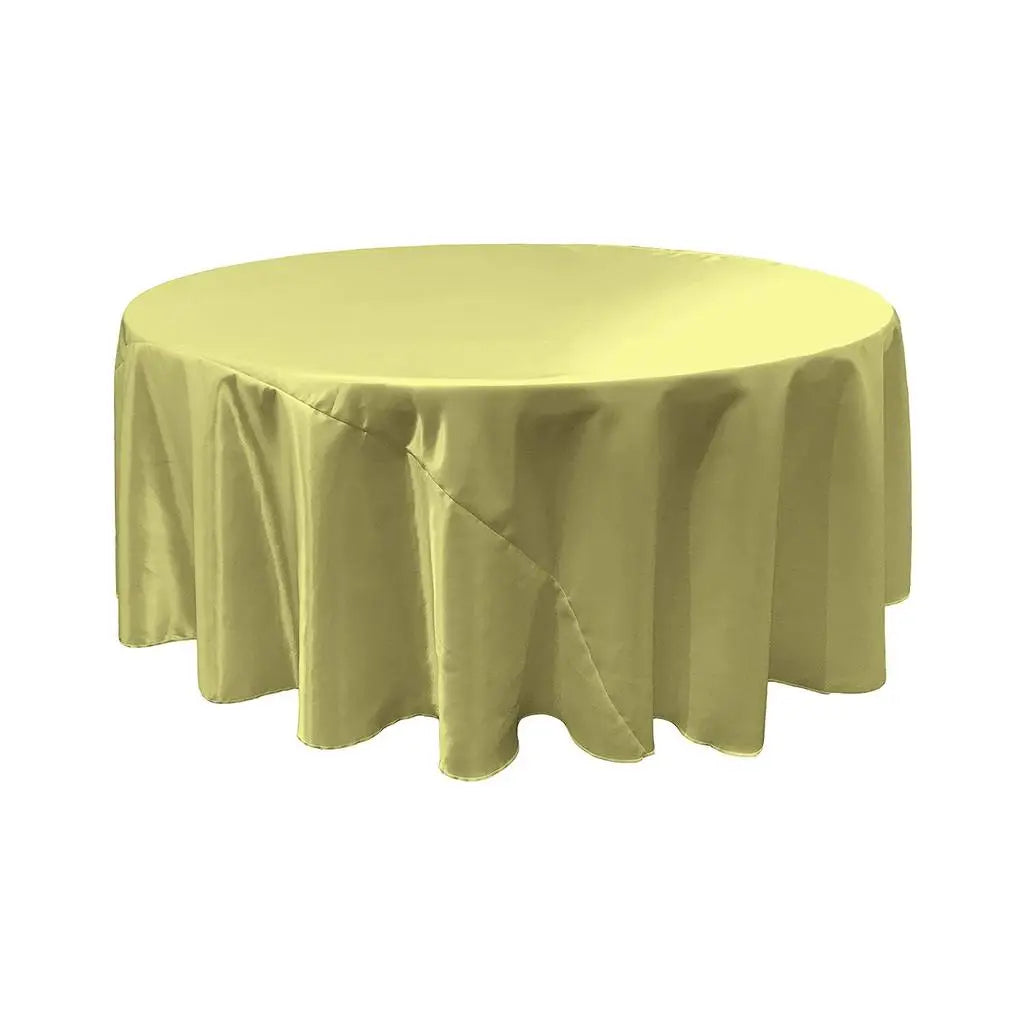 Sage Bridal Satin Round Tablecloth 132″