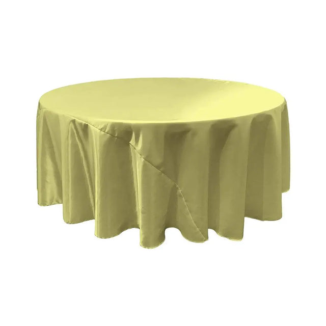 Sage Bridal Satin Round Tablecloth 132″
