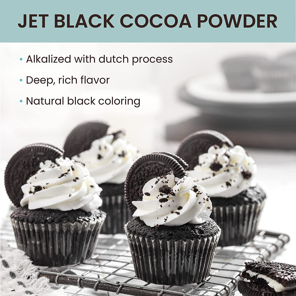 The Cocoa Trader - Black Cocoa Powder for Baking (1lb) and making black icing