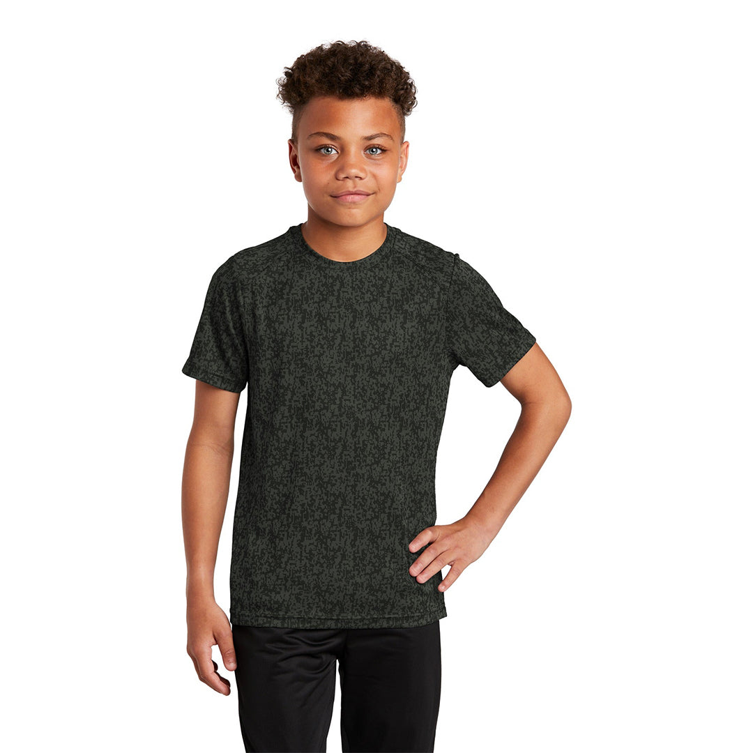 Sport-Tek® Youth Digi Camo Crewneck Short Sleeve Tee