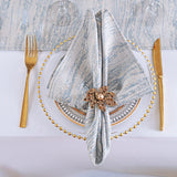 Cloth Dinner Napkins Galilean Jacquard Polyester 20x20 Dusty Blue