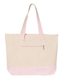 Q-Tees 19L Zippered Cotton Canvas Tote