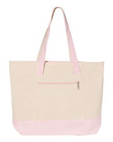 Q-Tees 19L Zippered Cotton Canvas Tote