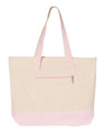 Q-Tees 19L Zippered Cotton Canvas Tote