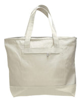Q-Tees 19L Zippered Cotton Canvas Tote