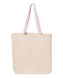 11L Canvas Tote with Contrast-Color Handles