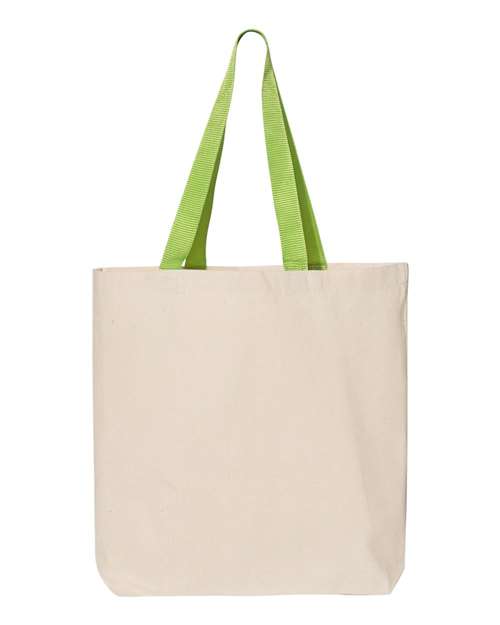 11L Canvas Tote with Contrast-Color Handles