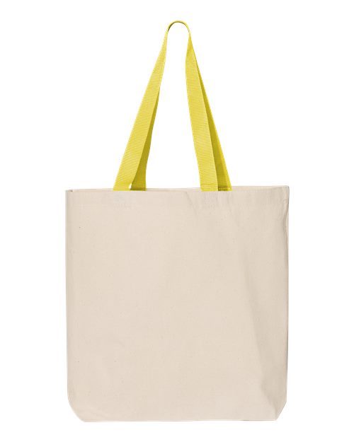 11L Canvas Tote with Contrast-Color Handles