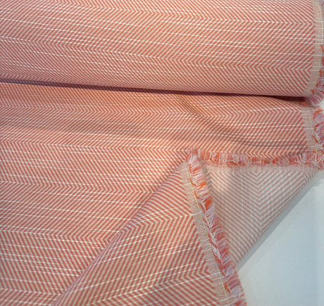 Sunbrella Annex Guava Pink Herringbone Acrylic Fabric - Guava Pink Herringbone, 56" Width (1 Yard)
