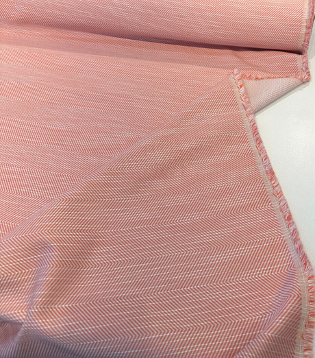 Sunbrella Annex Guava Pink Herringbone Acrylic Fabric - Guava Pink Herringbone, 56" Width (1 Yard)