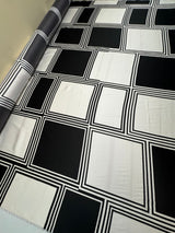 Polyamide Sateen Geometric Black White