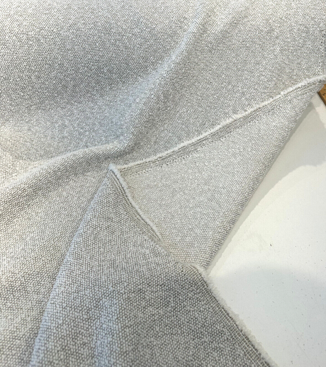 Kravet Boucle Wool Viscose Polyester Blend Fabric - White Gray Boucle, 55.12" Width (1 Yard)