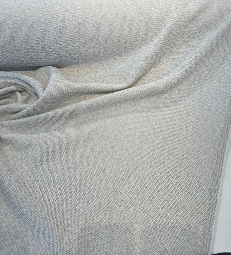 Kravet Boucle Wool Viscose Polyester Blend Fabric - White Gray Boucle, 55.12" Width (1 Yard)