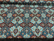 Magnolia Quatrefoil Cotton Fabric - Aqua Quatrefoil Pattern, 57" Width (1 Yard)
