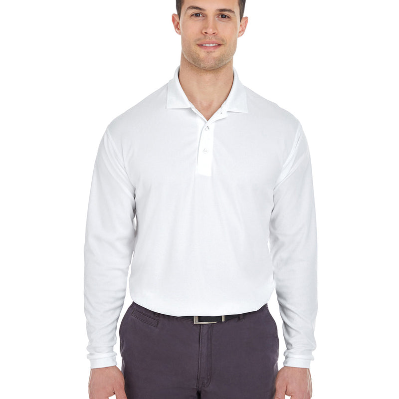 Adult Cool & Dry Long-Sleeve Mesh Piqué Polo