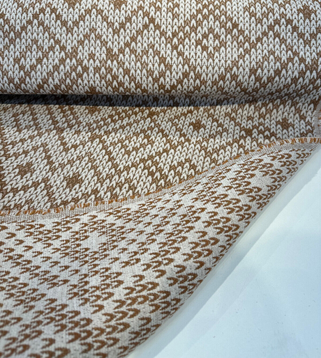 Sunbrella Sweater Weather Acrylic Fabric - Cedar Rust, Textured Geometric, 54" Width (1 Yard)