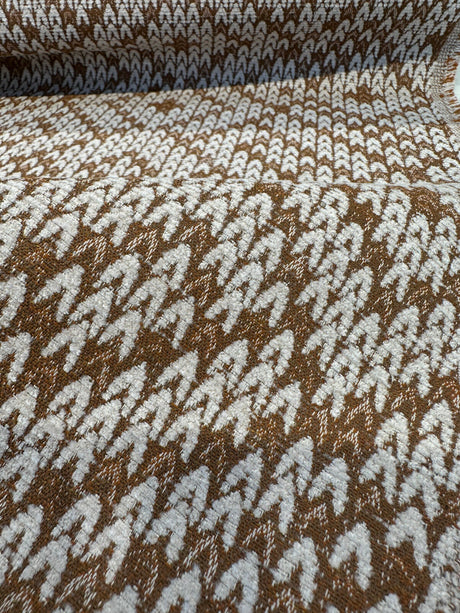 Sunbrella Sweater Weather Acrylic Fabric - Cedar Rust, Textured Geometric, 54" Width (1 Yard)