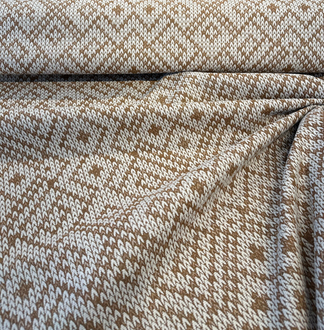 Sunbrella Sweater Weather Acrylic Fabric - Cedar Rust, Textured Geometric, 54" Width (1 Yard)