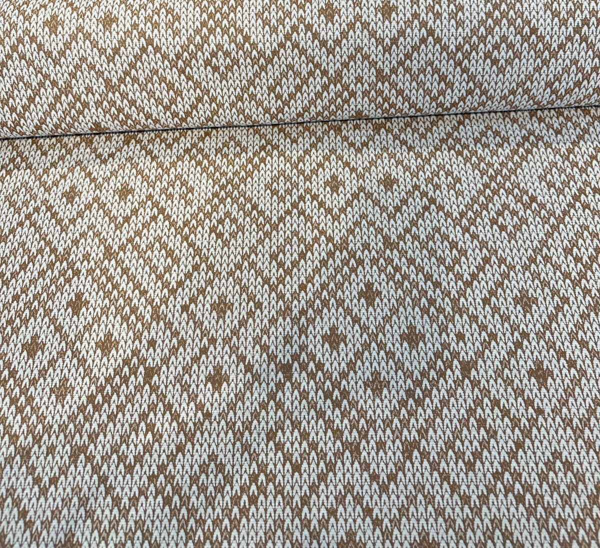 Sunbrella Sweater Weather Acrylic Fabric - Cedar Rust, Textured Geometric, 54" Width (1 Yard)