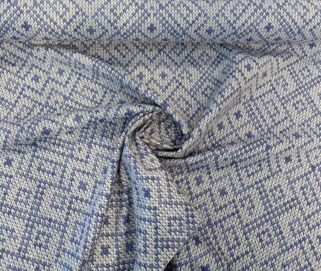 Sunbrella Sweater Weather Acrylic Polyester Fabric - Blue Willow, Textured Geometric, 54" Width (1 Yard)
