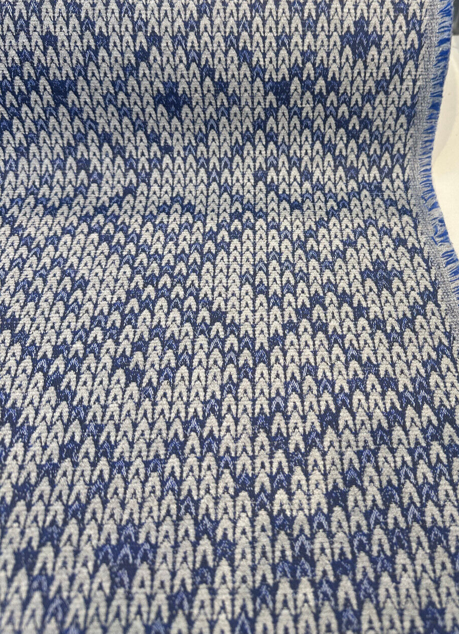 Sunbrella Sweater Weather Acrylic Polyester Fabric - Blue Willow, Textured Geometric, 54" Width (1 Yard)