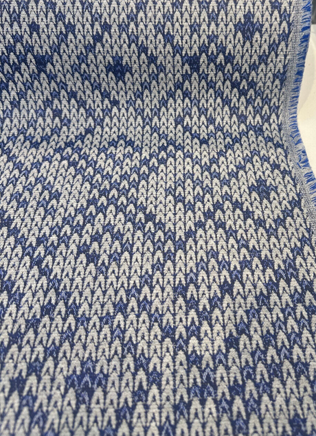 Sunbrella Sweater Weather Acrylic Polyester Fabric - Blue Willow, Textured Geometric, 54" Width (1 Yard)