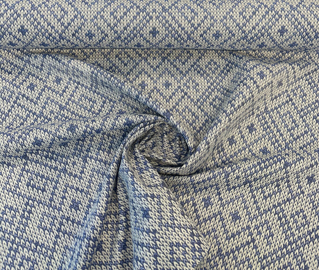 Sunbrella Sweater Weather Acrylic Polyester Fabric - Blue Willow, Textured Geometric, 54" Width (1 Yard)