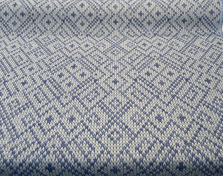 Sunbrella Sweater Weather Acrylic Polyester Fabric - Blue Willow, Textured Geometric, 54" Width (1 Yard)