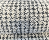 Houndstooth Coco Chenille Upholstery Fabric - Black Ivory Houndstooth, 54" Width (By The Yard)