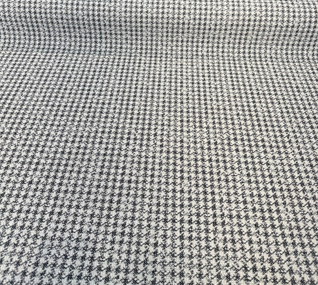 Houndstooth Coco Chenille Upholstery Fabric - Black Ivory Houndstooth, 54" Width (By The Yard)