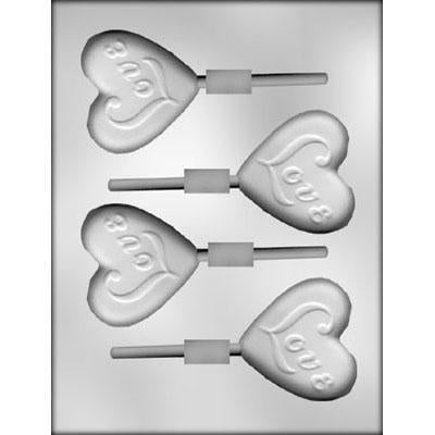 Heart with Love Sucker Chocolate Mold
