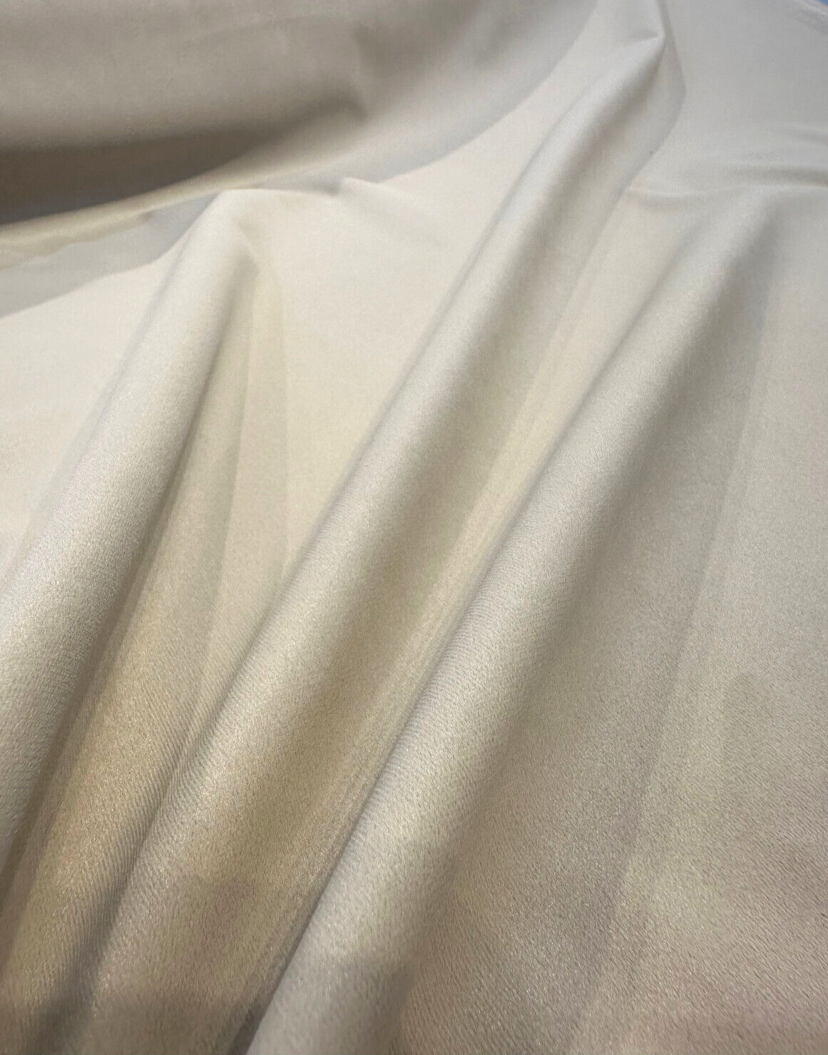 Rudy Velvet Polyester Fabric - Beige Parchment, 56" Width (1 Yard)