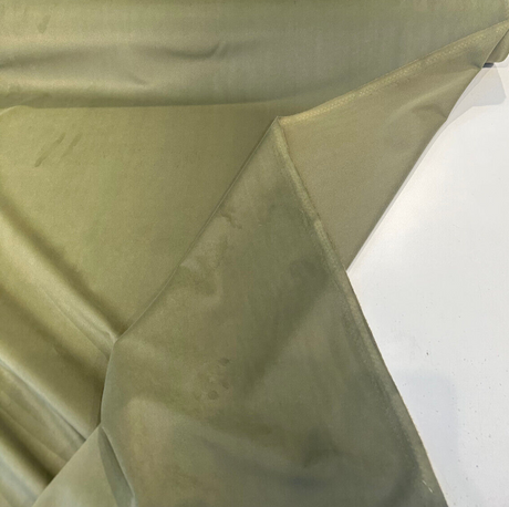 Rudy Velvet Polyester Fabric - Green Moss, Upholstery, 56" Width (1 Yard)