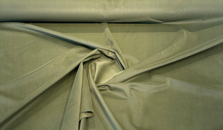 Rudy Velvet Polyester Fabric - Green Moss, Upholstery, 56" Width (1 Yard)