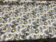 Bartson Cotton Fabric - Splatter Yellow Charcoal Artist Print, 57" Width (1 Yard)