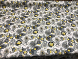 Bartson Cotton Fabric - Splatter Yellow Charcoal Artist Print, 57" Width (1 Yard)
