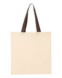 Economical Cotton Tote Bag with Contrast-Color Handles