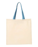 Economical Cotton Tote Bag with Contrast-Color Handles