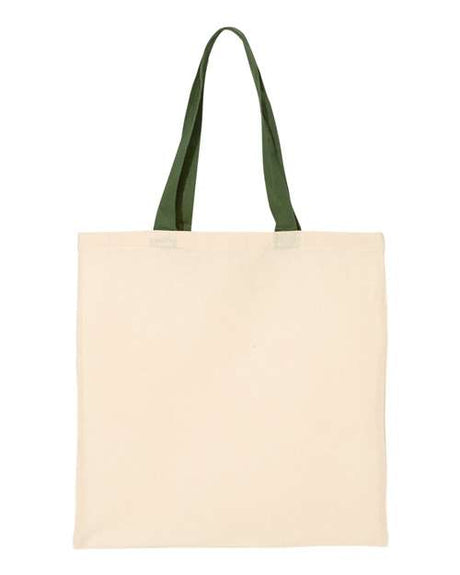 Economical Cotton Tote Bag with Contrast-Color Handles